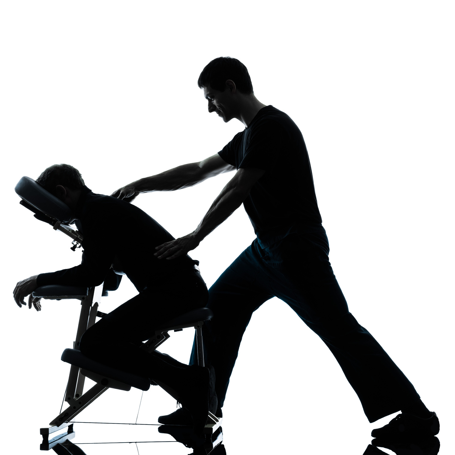 back massage therapy with chair